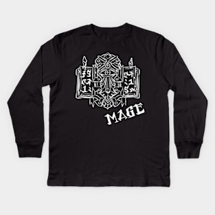 Mage Crest (White) Kids Long Sleeve T-Shirt